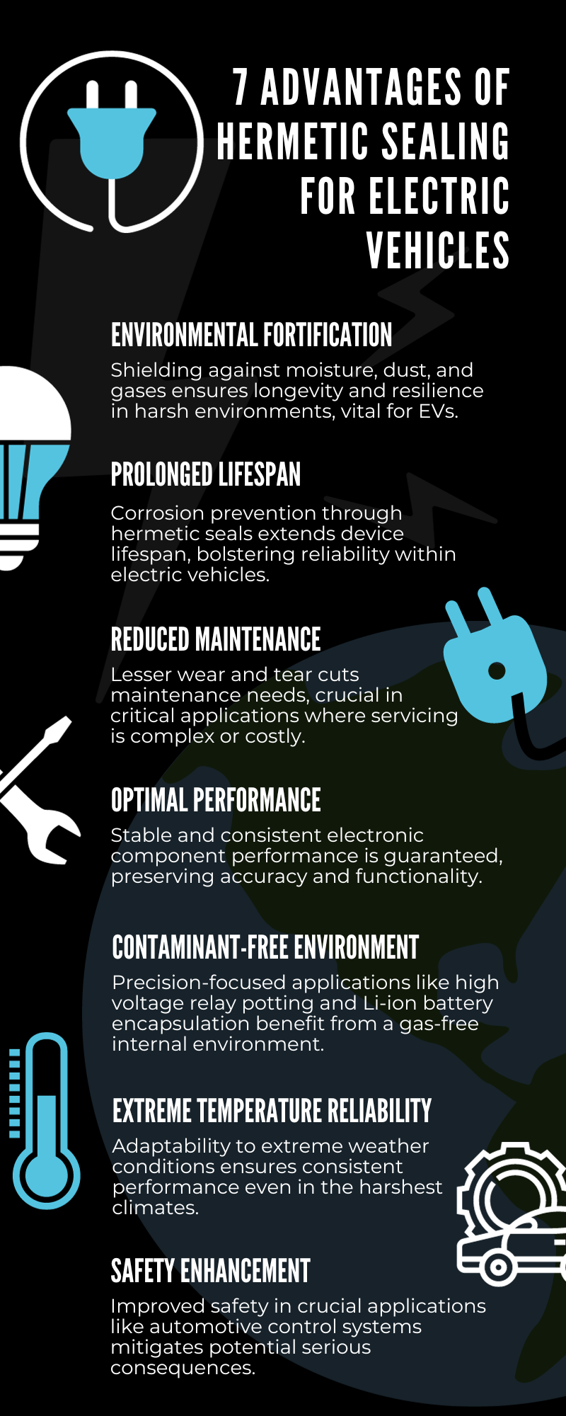 Advantages of hermetic sealing infographic