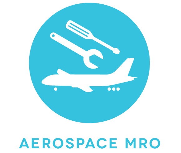 Aerospace MRO aircraft and spanner logo