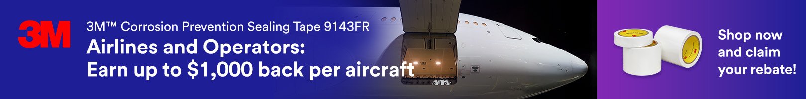 3M 9143FR Rebate Offer for Airlines and Operators