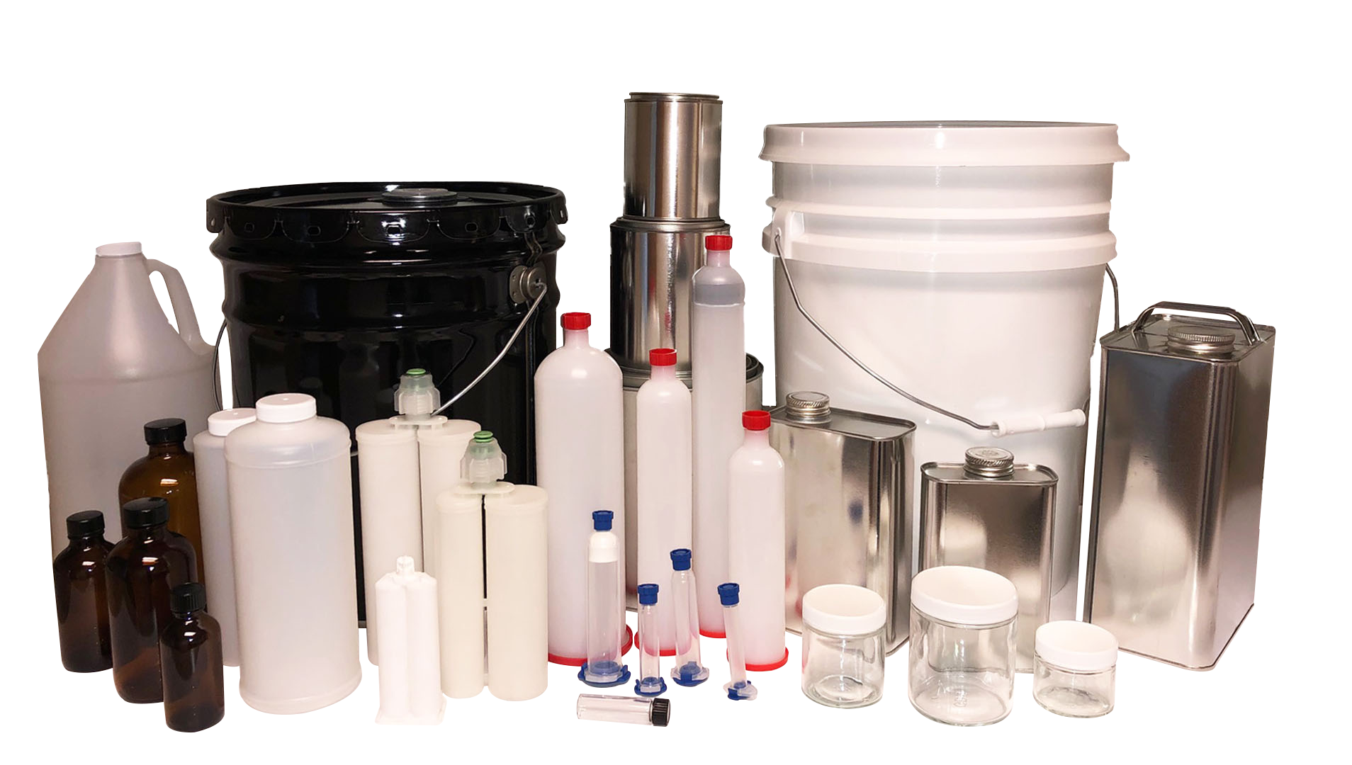 Various packaging, bottles and tubs