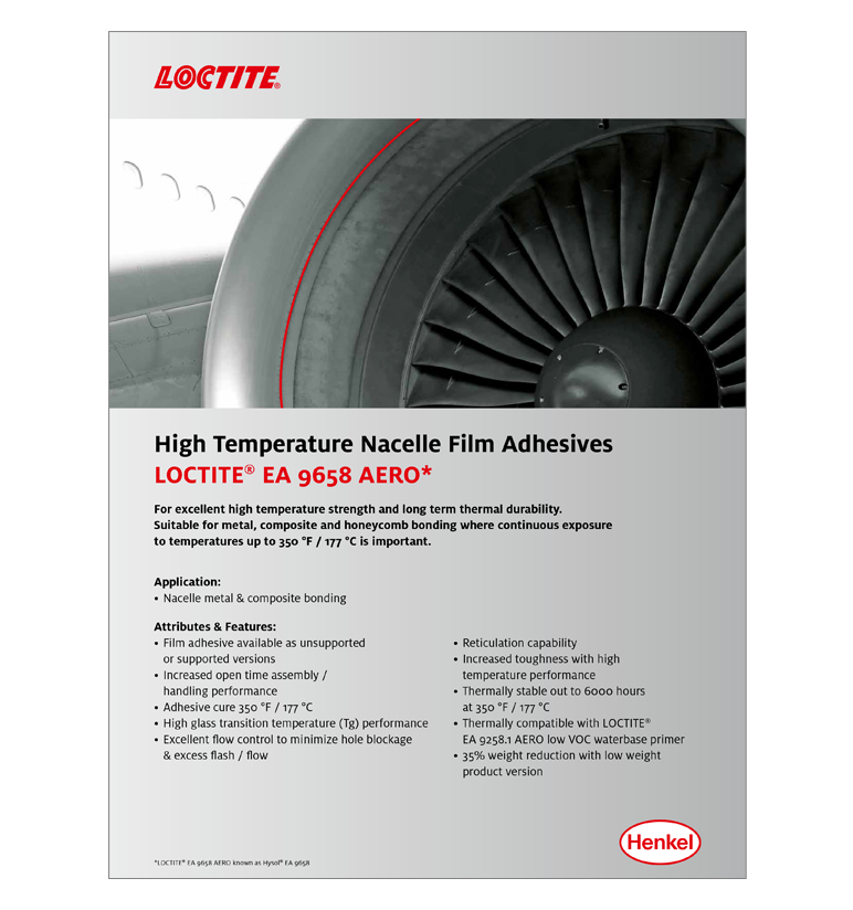 Loctite EA 9658 Aero Flyer Brochure Cover