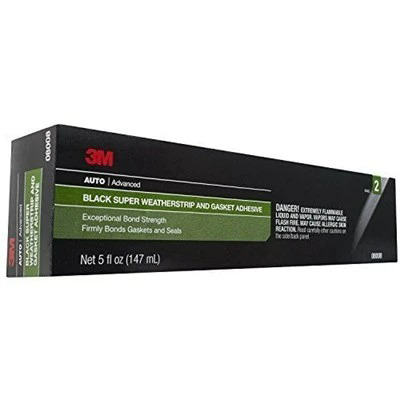 3M™ Black Super Weatherstrip Adhesive, 33602, 30.0 mL, 12 tubes per case,  Spanish ONLY