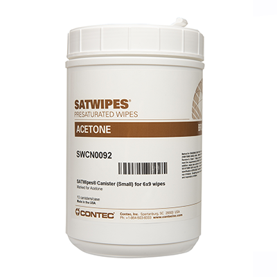 Contec SATWIPES SWCN0092 Empty Acetone Canister for 6 in x 9 in Roll (Case of 10)