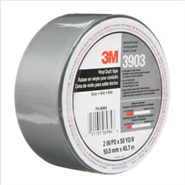 3M 3903 Gray Vinyl Duct Tape 6.5 mil, 2 in x 50 yd Roll